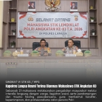 Kapolres Langsa Buka dan Terima Dianmas Mahasiswa STIK Angkatan 83