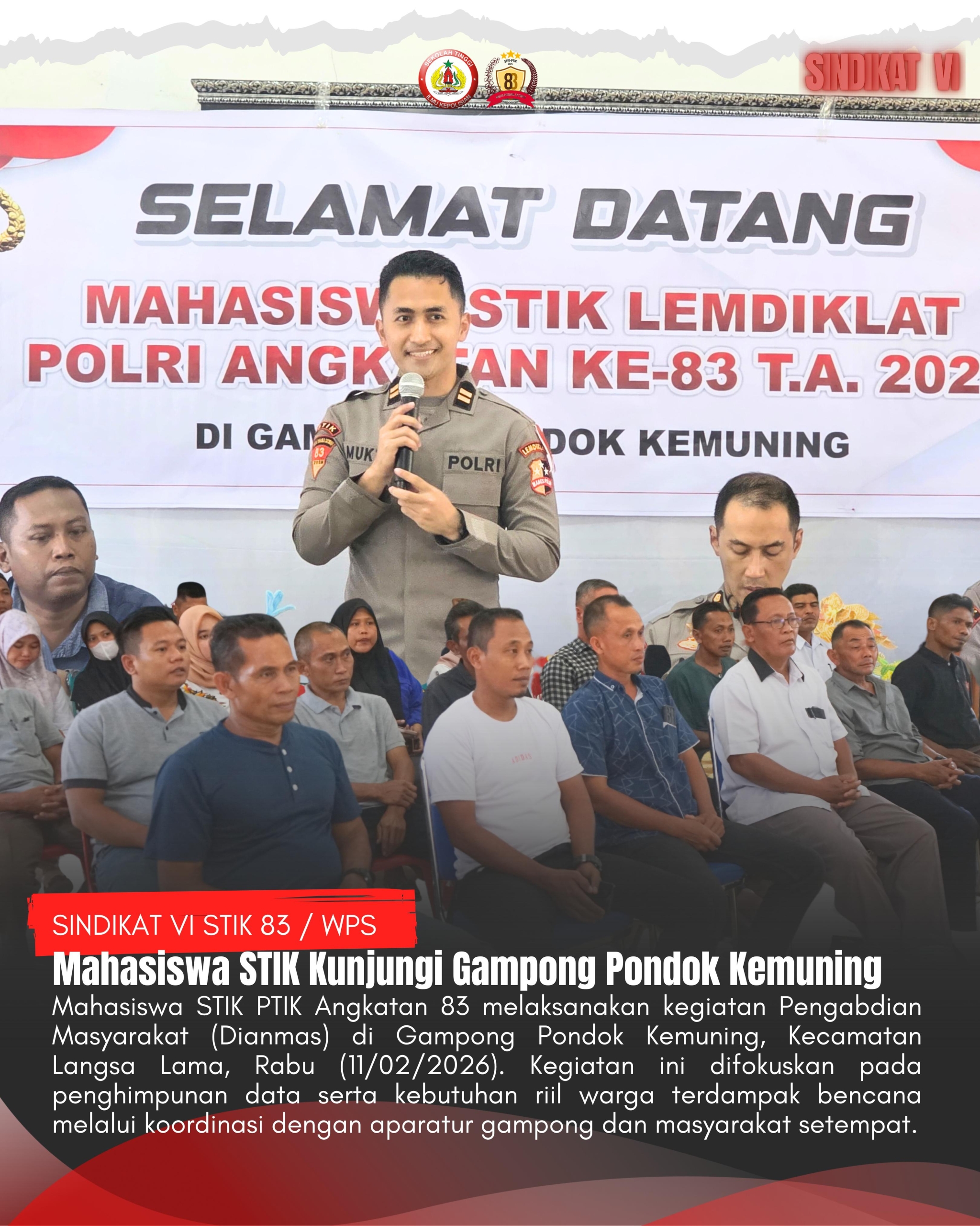 Mahasiswa STIK PTIK Angkatan 83 Laksanakan Dianmas di Gampong Pondok Kemuning