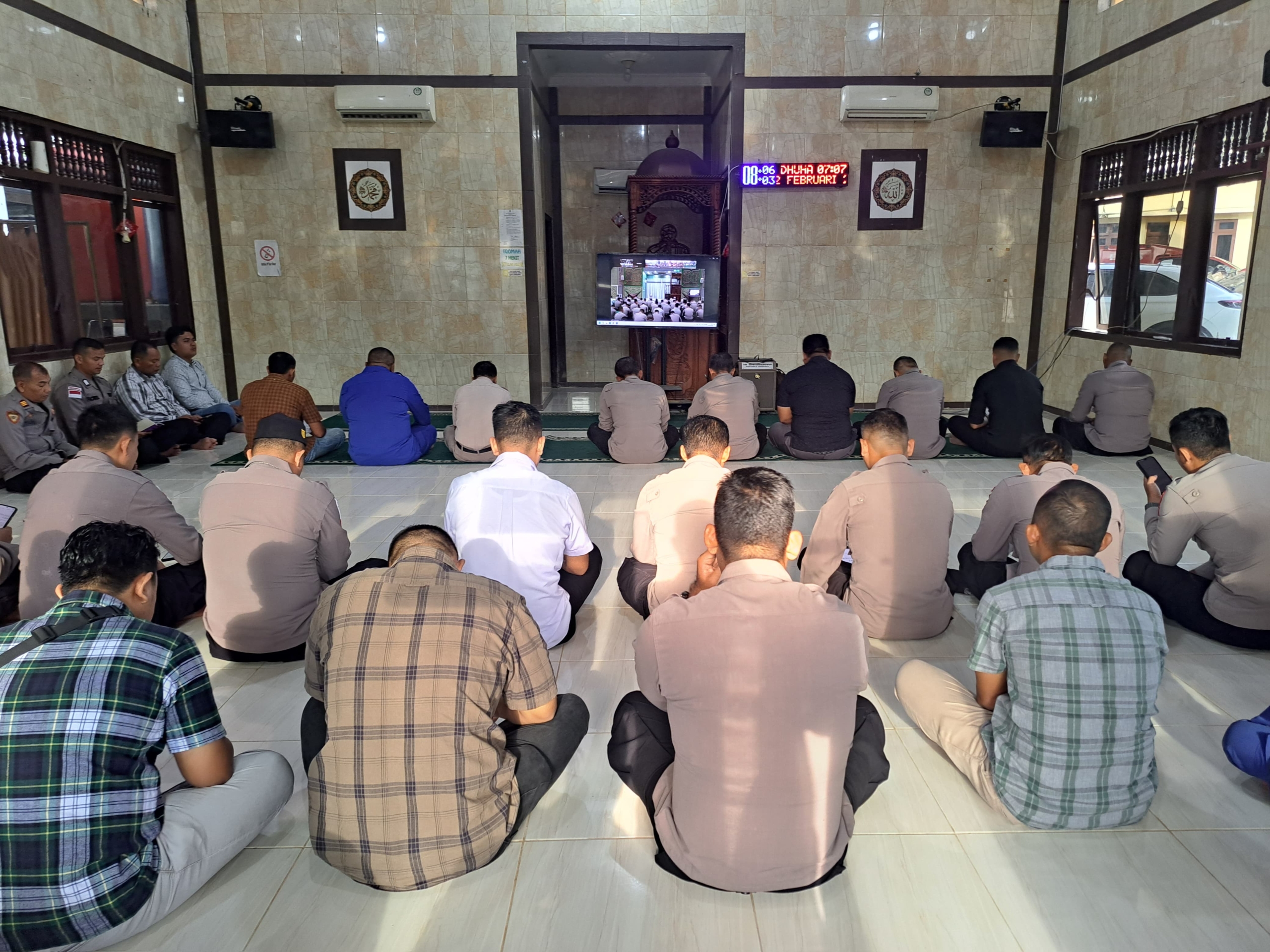 Polres Langsa Gelar Bimbingan Rohani dan Doa Bersama di Masjid Babut Taqwa