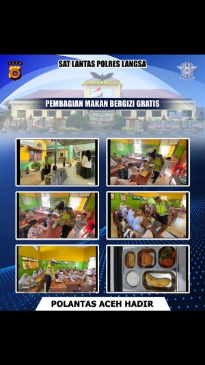 Satlantas Polres Langsa Kawal Distribusi 2.654 Paket Makan Bergizi Gratis ke Sekolah