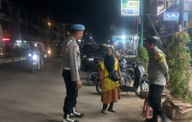 Patroli Malam Polsek Langsa Intensifkan Pencegahan Premanisme di Wilayah Kota