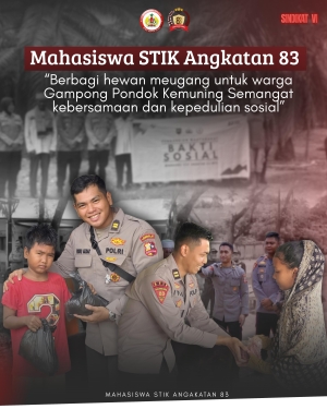 Mahasiswa STIK Angkatan 83 Salurkan Hewan Meugang bagi Warga Pondok Kemuning Sambut Ramadhan