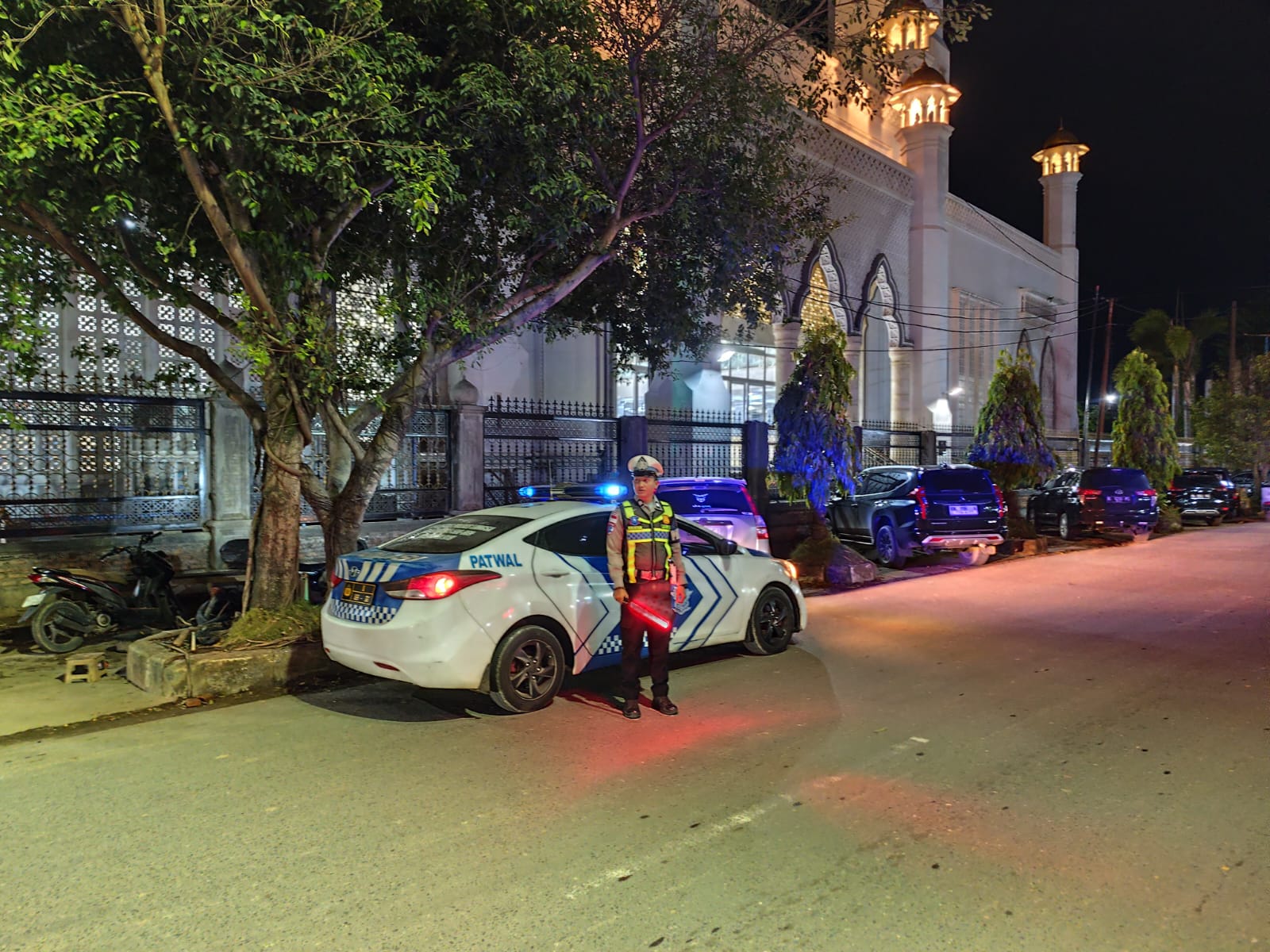 Satlantas Polres Langsa Amankan Shalat Tarawih di Pusat Kota