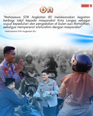 Mahasiswa STIK PTIK Angkatan 83 Gelar Pengabdian Masyarakat dan Bagi Takjil di Gampong Geudubang Aceh