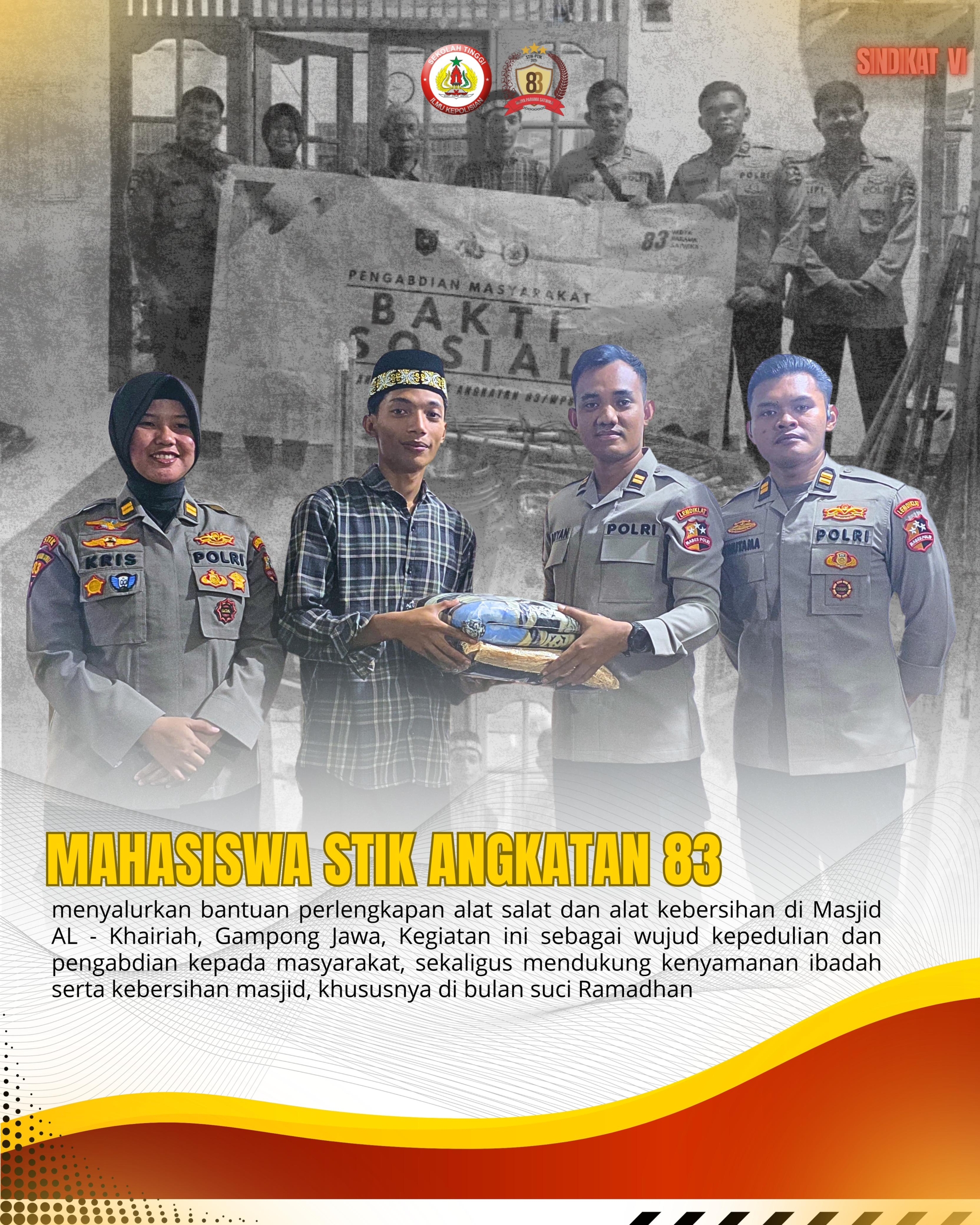 Mahasiswa STIK PTIK Angkatan 83 Salurkan Bansos Perlengkapan Ibadah di Gampong Jawa