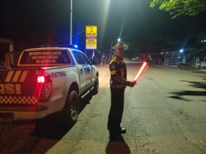 Satlantas Polres Langsa Gelar Patroli Blue Light Antisipasi Laka Lantas dan Balap Liar