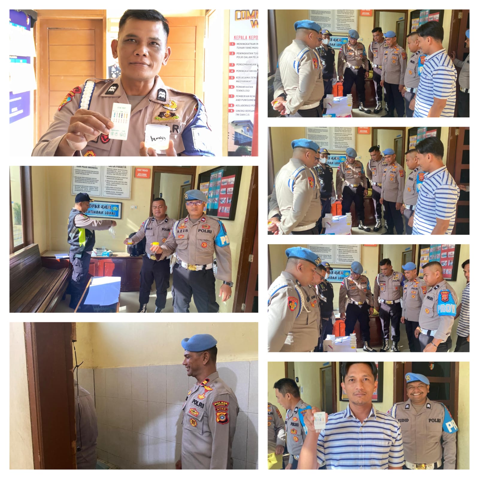 Propam Polres Langsa Laksanakan Gaktibplin dan Tes Urine Personel untuk Deteksi Dini Narkoba