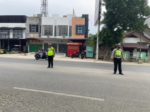 Strong Point Pagi Sat Lantas Polres Langsa Hadirkan Pelayanan Prima di Jalan Ahmad Yani
