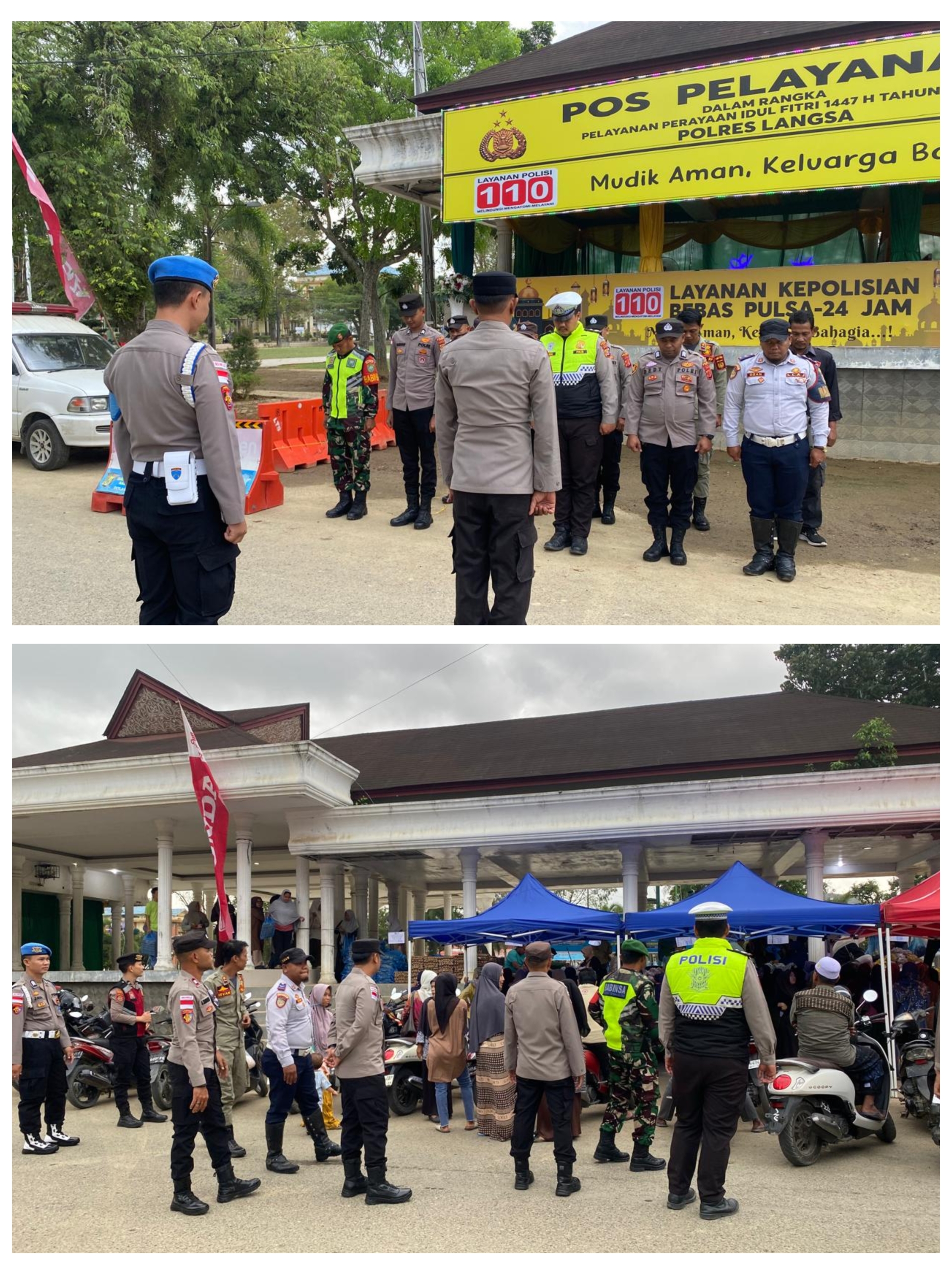Polres Langsa Laksanakan Pengamanan Pos Yan Operasi Ketupat Seulawah 2026 di Lapangan Merdeka