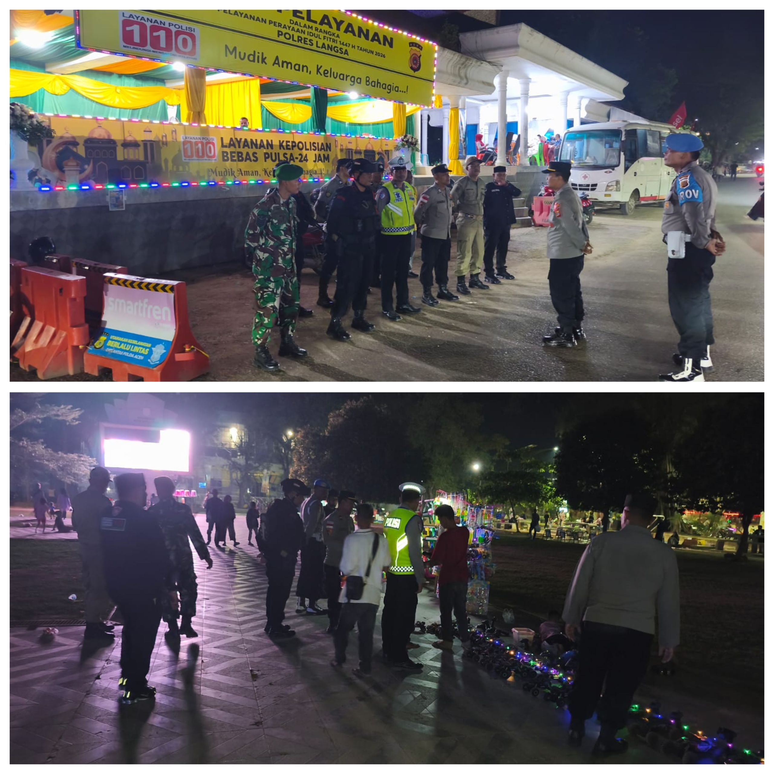 Pos Yan Ops Ketupat Seulawah 2026 Polres Langsa Tingkatkan Patroli Malam untuk Jaga Kamtibmas