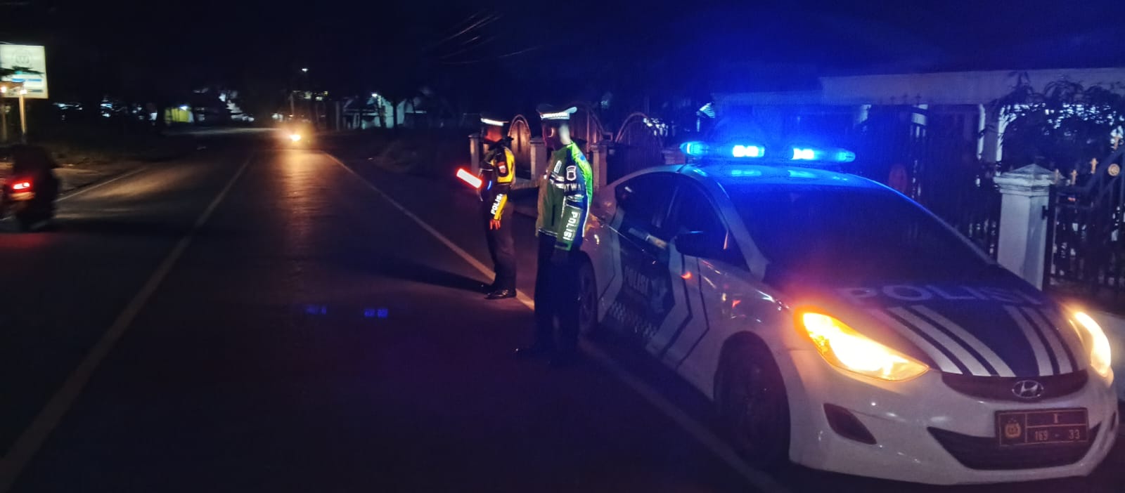 Patroli Blue Light Satlantas Polres Langsa Antisipasi Rawan Kecelakaan di Jalur Nasional