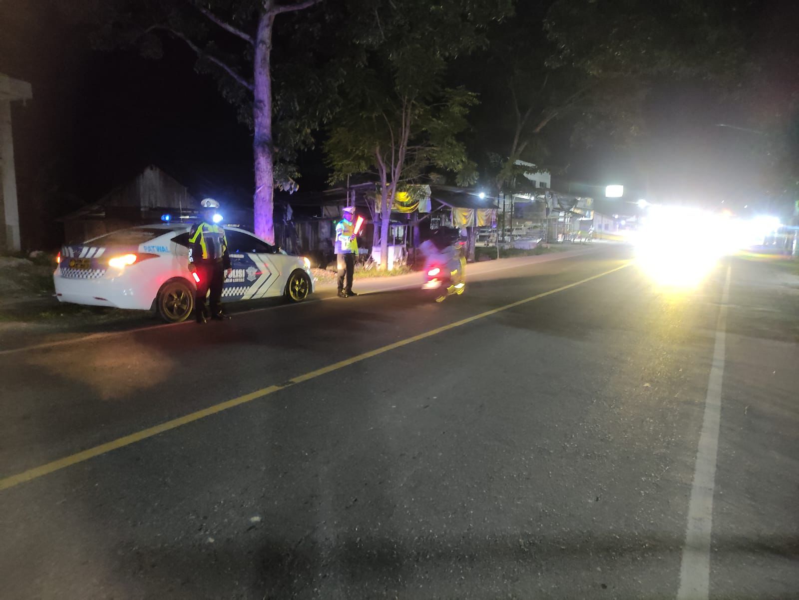 Patroli Blue Light Sat Lantas Polres Langsa Jaga Keamanan Lalu Lintas di Titik Rawan Kecelakaan