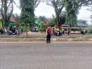Sat Samapta Polres Langsa Laksanakan Strong Point Pagi untuk Kelancaran Aktivitas Warga