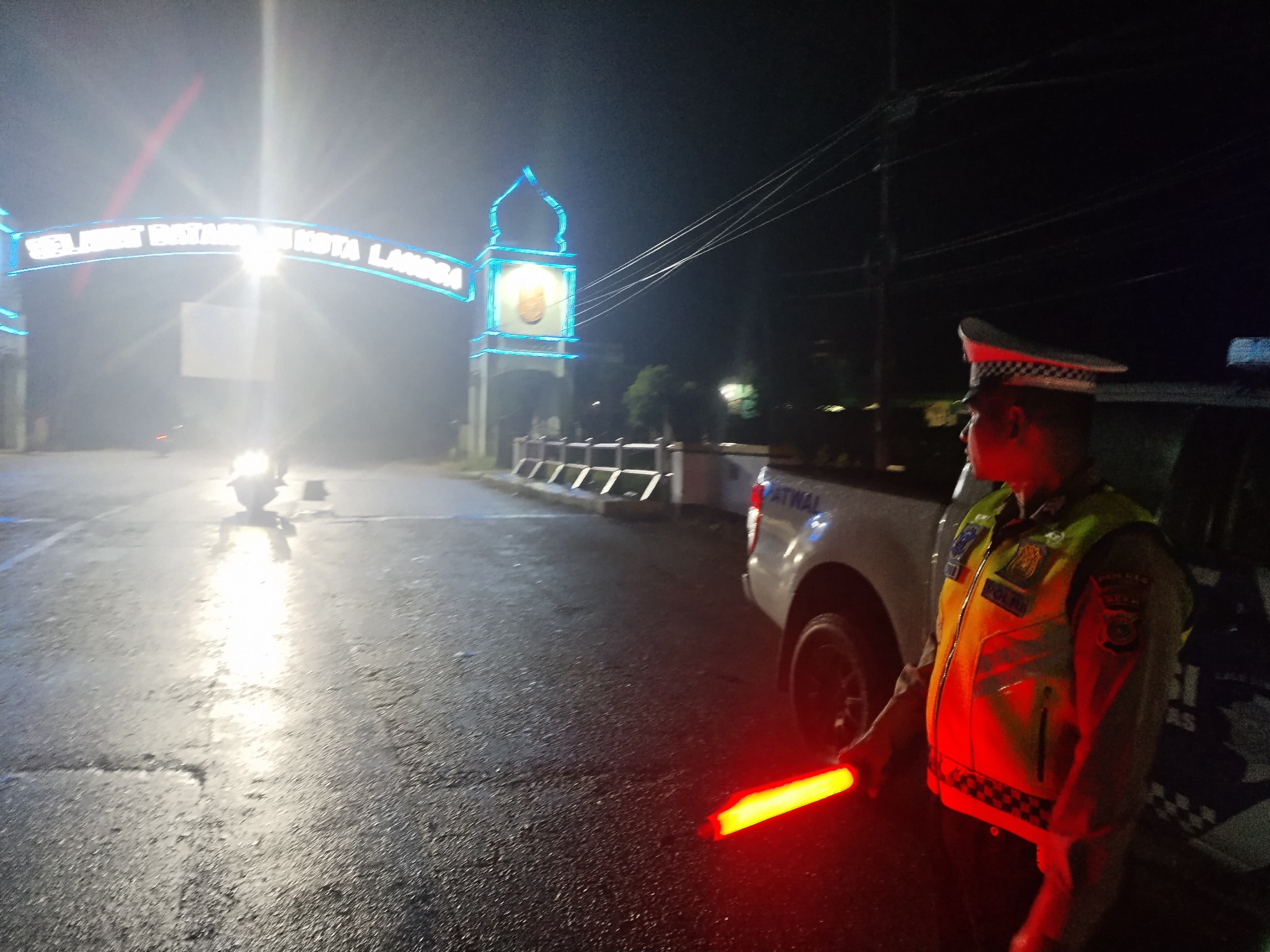 Patroli Blue Light Sat Lantas Polres Langsa Cegah Risiko Kecelakaan di Jalur Medan–Banda Aceh