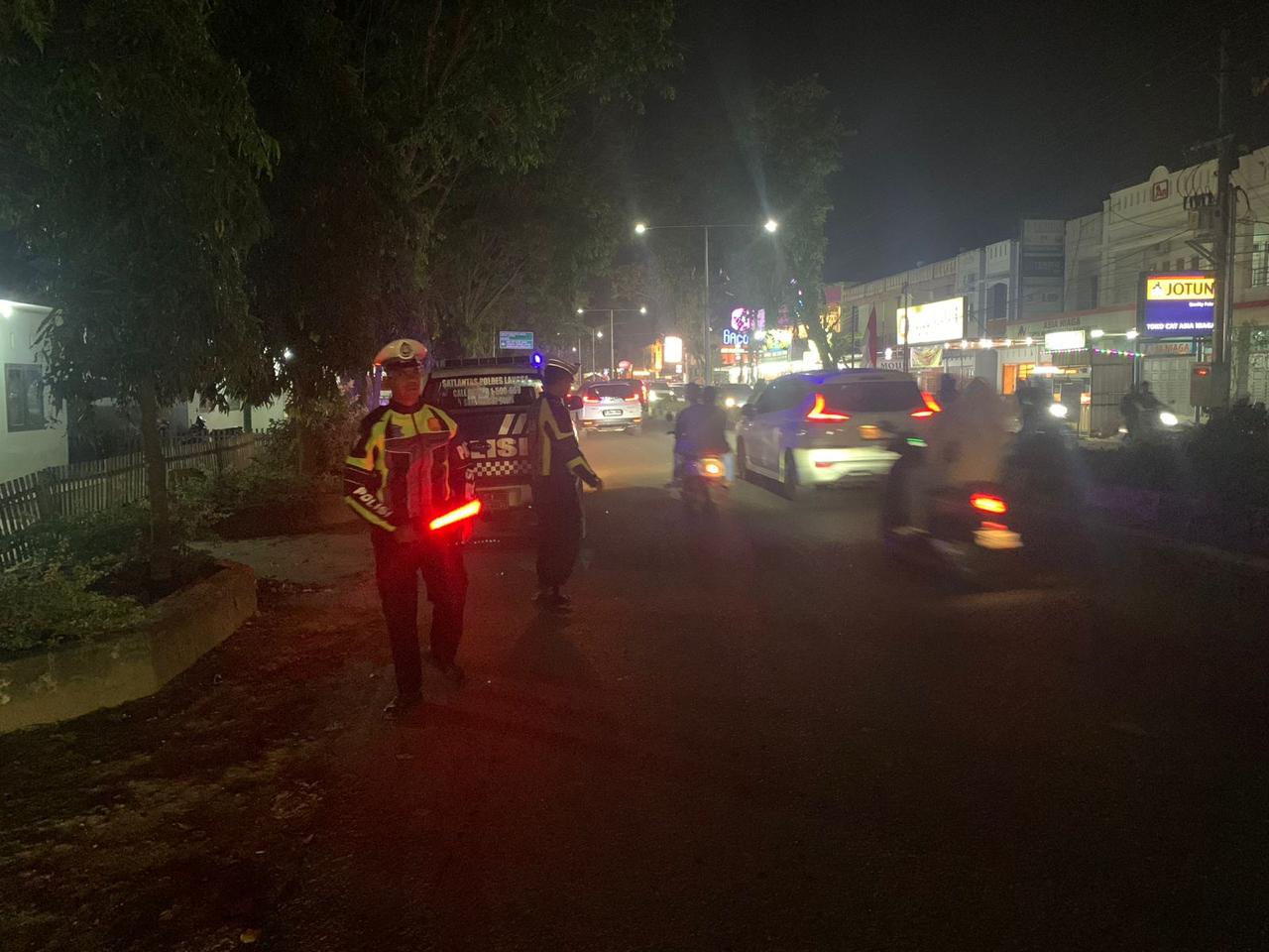 Sat Lantas Polres Langsa Intensifkan Patroli Blue Light di Jalur Rawan Laka Lantas