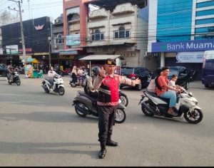Sat Samapta Polres Langsa Intensifkan Strong Point Pagi di Sejumlah Titik Strategis Kota