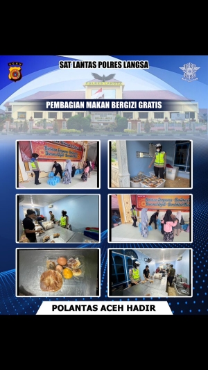 Satlantas Polres Langsa Kawal Distribusi Program Makan Bergizi Gratis di Langsa Baro