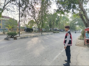 Sat Samapta Polres Langsa Laksanakan Strong Point Pagi Demi Kelancaran Aktivitas Warga