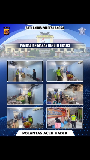 Satlantas Polres Langsa Kawal Distribusi Program Makan Bergizi Gratis di Langsa Baro