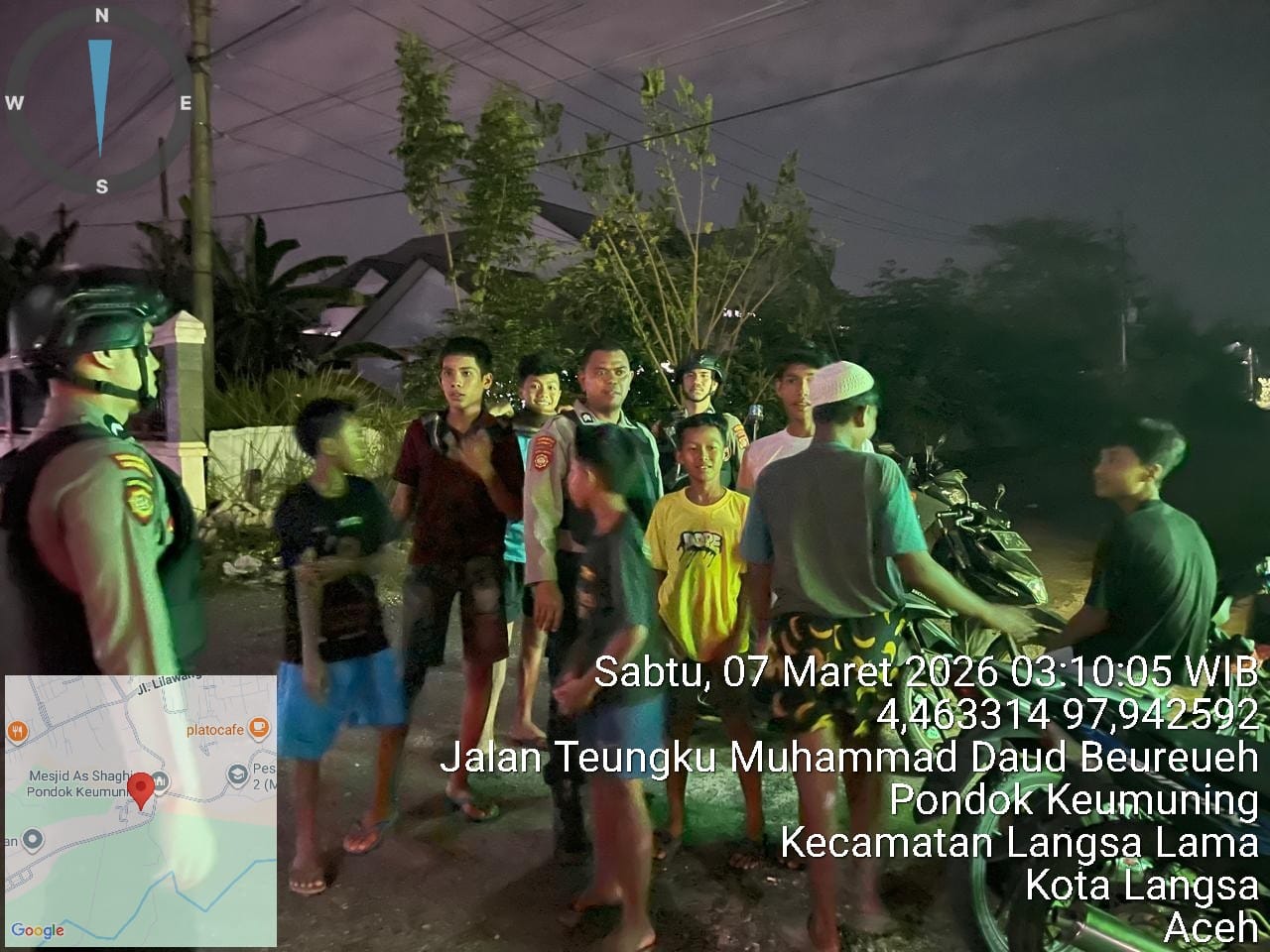 Sat Samapta Polres Langsa Laksanakan Patroli Perintis Presisi Antisipasi Guantibmas