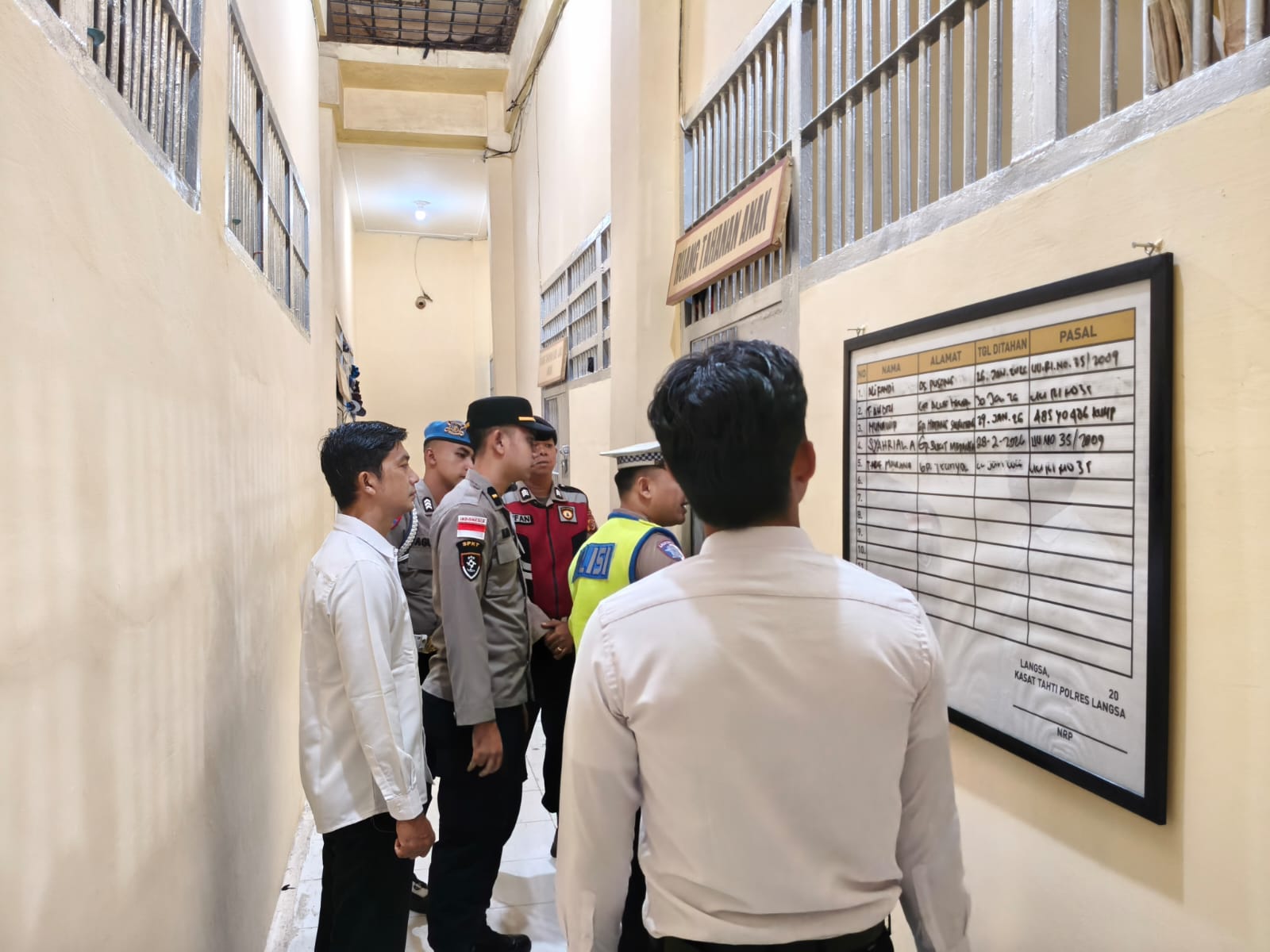 Piket Pawas Polres Langsa Laksanakan Pengawasan dan Pengecekan Tahanan