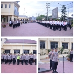 Personel Polres Langsa Laksanakan Apel Pagi di Lapangan Mapolres