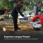Polres Langsa Gelar Upacara Pemakaman untuk Aiptu Sofyan Setia Darma di TPU Gampong Baro