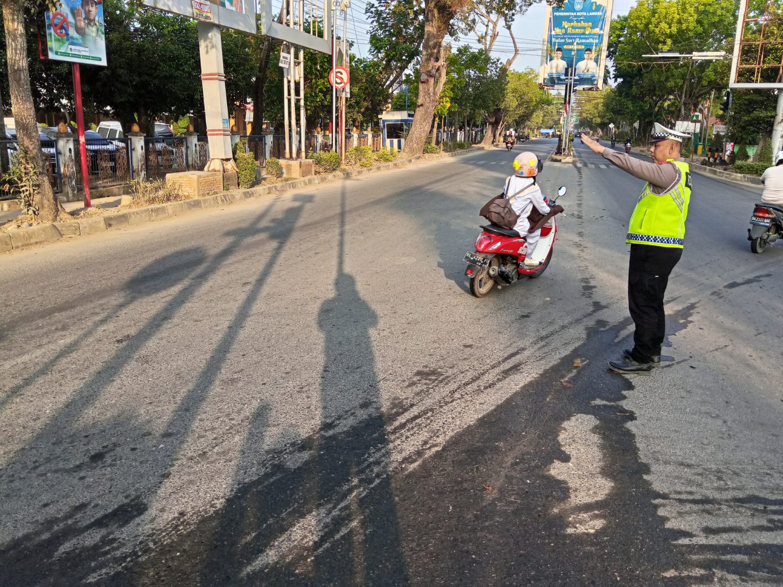 Satlantas Polres Langsa Perkuat Strong Point Pagi untuk Kelancaran Arus Lalu Lintas Kota