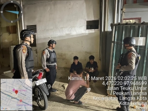 Patroli Perintis Presisi Sat Samapta Polres Langsa Jaga Stabilitas Kamtibmas Dini Hari