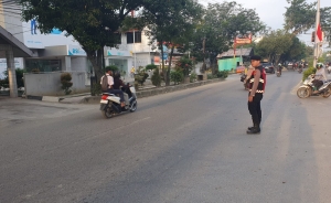 Sat Samapta Polres Langsa Perkuat Strong Point Pagi di Sejumlah Titik Kota