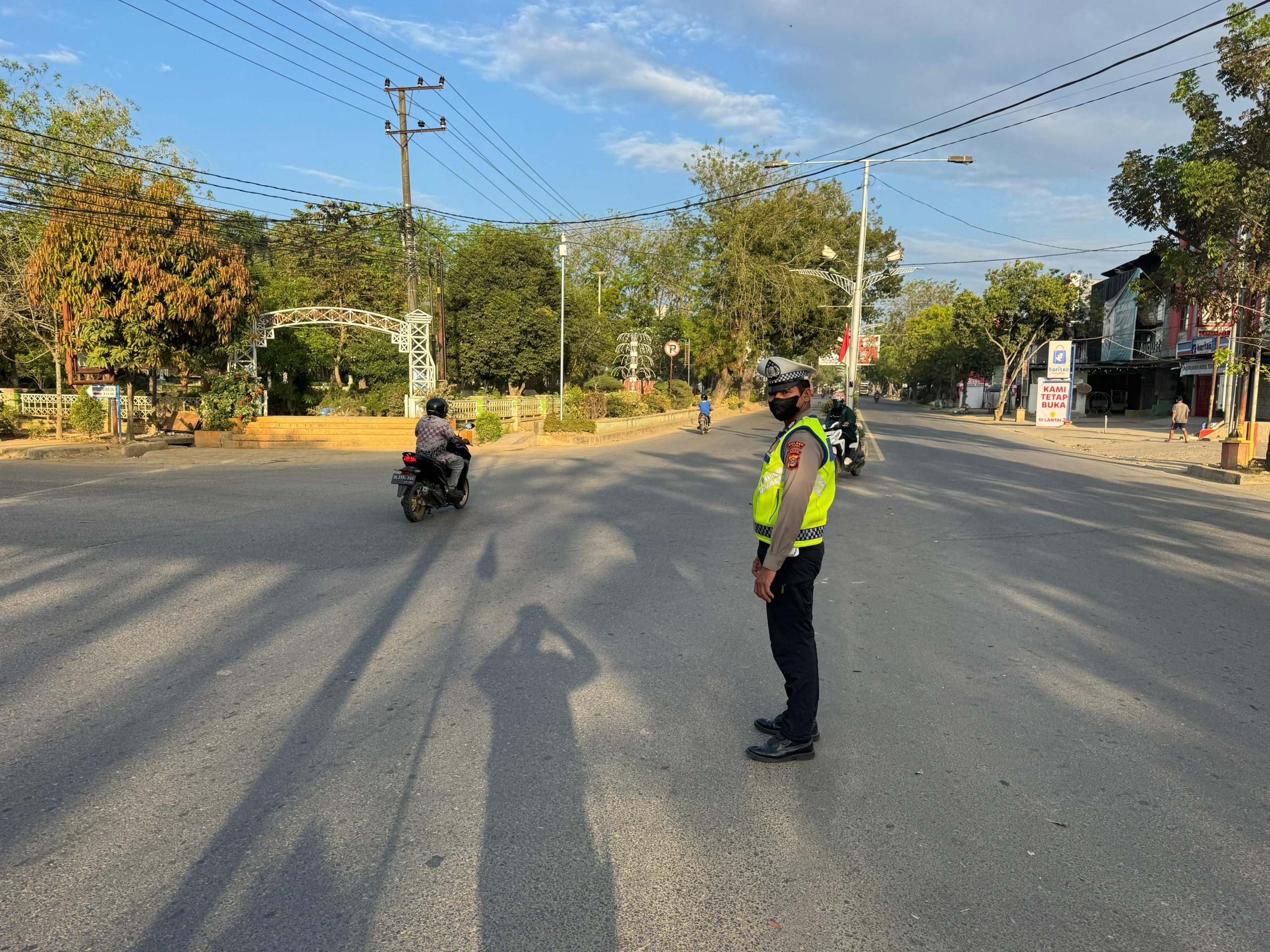 Satlantas Polres Langsa Intensifkan Strong Point Pagi di Jalan Ahmad Yani