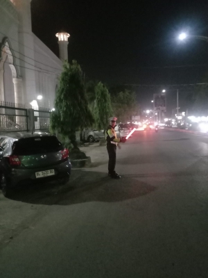 Satlantas Polres Langsa Perketat Pengamanan Tarawih di Kawasan Jalan Ahmad Yani