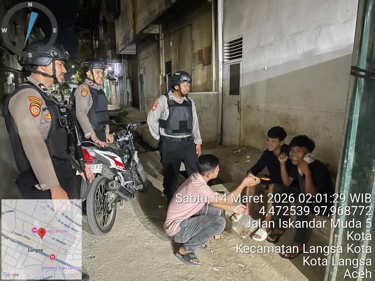 Sat Samapta Polres Langsa Laksanakan Patroli Perintis Presisi Antisipasi Gangguan Kamtibmas