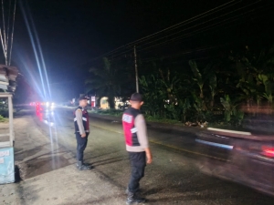 Polsek Rantau Selamat Tingkatkan Patroli Malam Antisipasi Kejahatan Jalanan Selama Ramadhan
