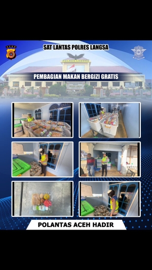 Satlantas Polres Langsa Kawal Distribusi Program Makan Bergizi Gratis di Langsa Baro