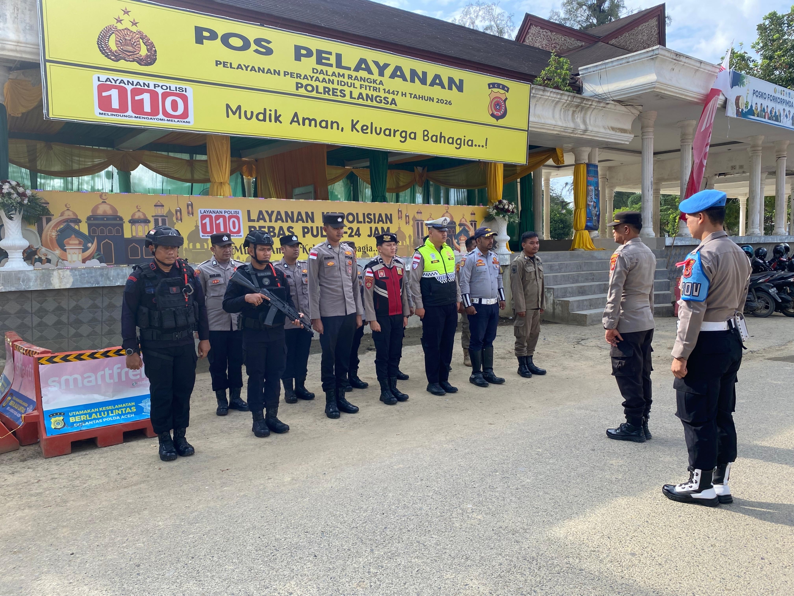 Pengamanan Operasi Ketupat Seulawah 2026 di Langsa Diperkuat Melalui Apel Kesiapan Personel