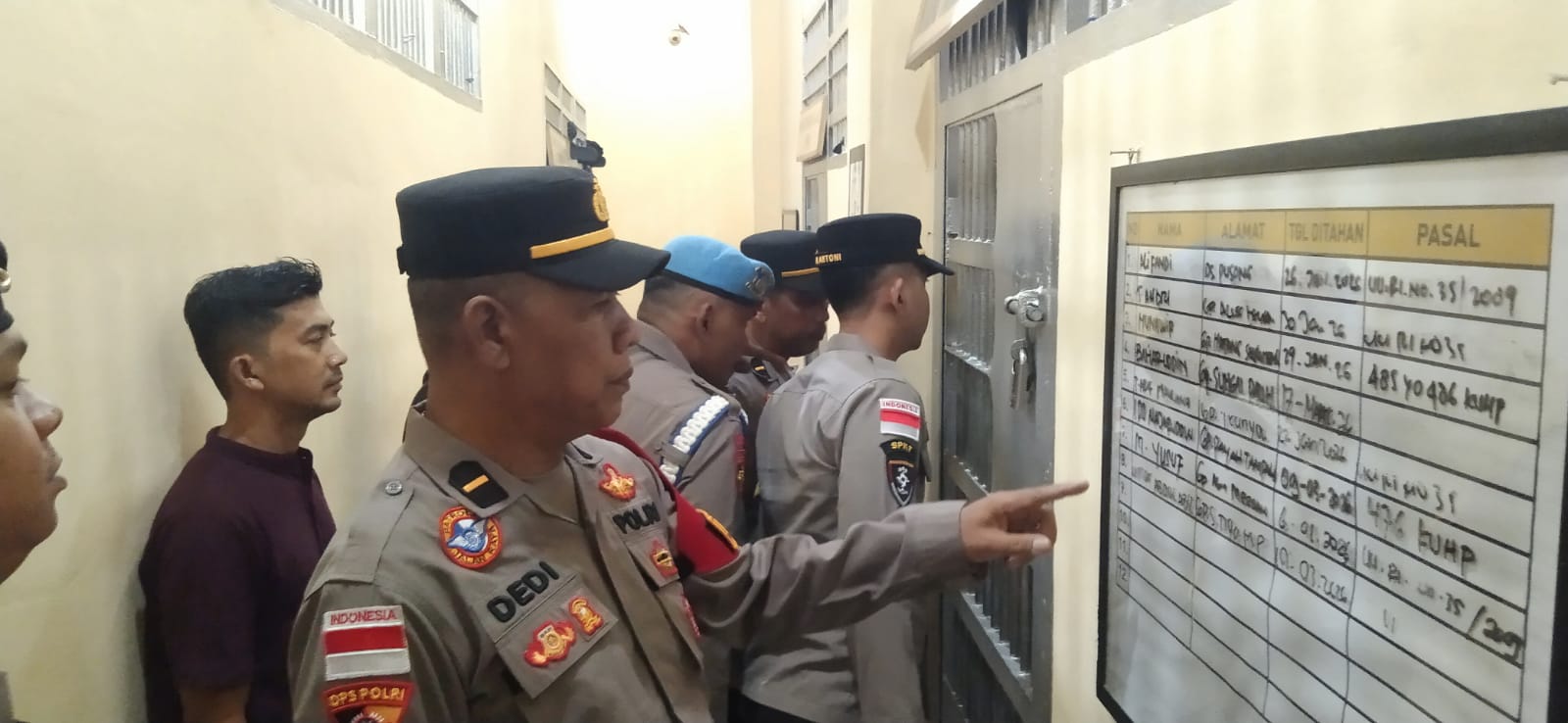 Polres Langsa Laksanakan Pengecekan Tahanan Rutin, Pastikan Kondisi Aman dan Terkendali