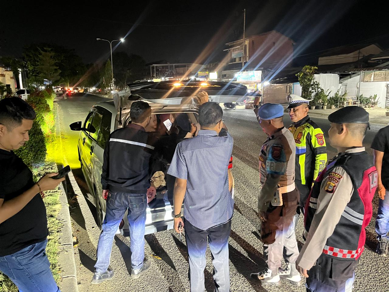 Polres Langsa Gelar KRYD Malam Hari, Perketat Razia Kendaraan Antisipasi Gangguan Kamtibmas