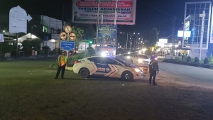 Satlantas Polres Langsa Laksanakan Patroli Blue Light Jaga Keamanan Malam Hari