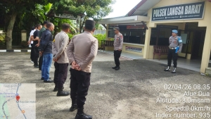 Polsek Langsa Barat Tekankan Disiplin dan Peningkatan Kinerja dalam Apel Pagi