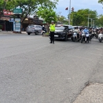 Satlantas Polres Langsa Optimalkan Strong Point Pagi di Sepanjang Jalan Ahmad Yani