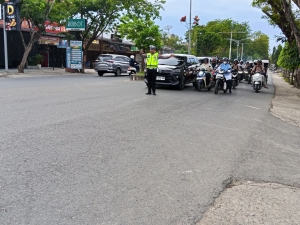 Satlantas Polres Langsa Optimalkan Strong Point Pagi di Sepanjang Jalan Ahmad Yani