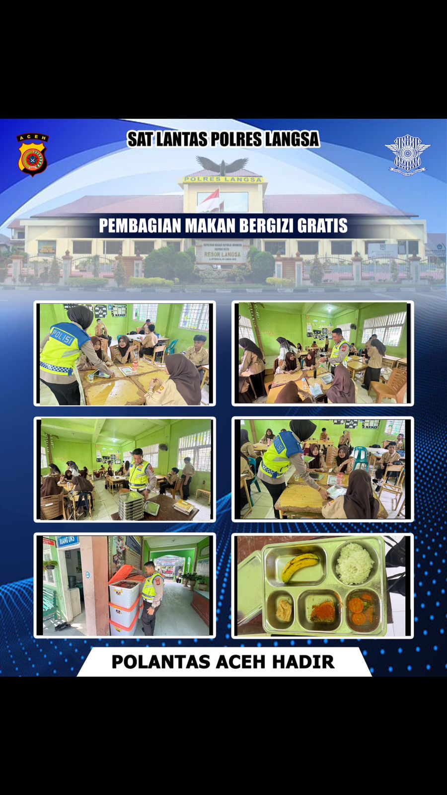 Satlantas Polres Langsa Kawal Distribusi Program Makan Bergizi Gratis di Langsa Baro