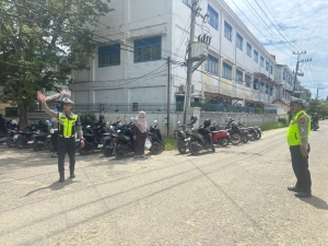 Satlantas Polres Langsa Amankan Aksi Damai, Arus Lalu Lintas Tetap Lancar