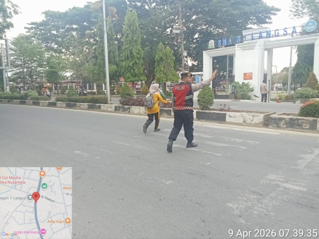 Sat Samapta Polres Langsa Optimalkan Strong Point Pagi untuk Kelancaran Lalu Lintas Kota