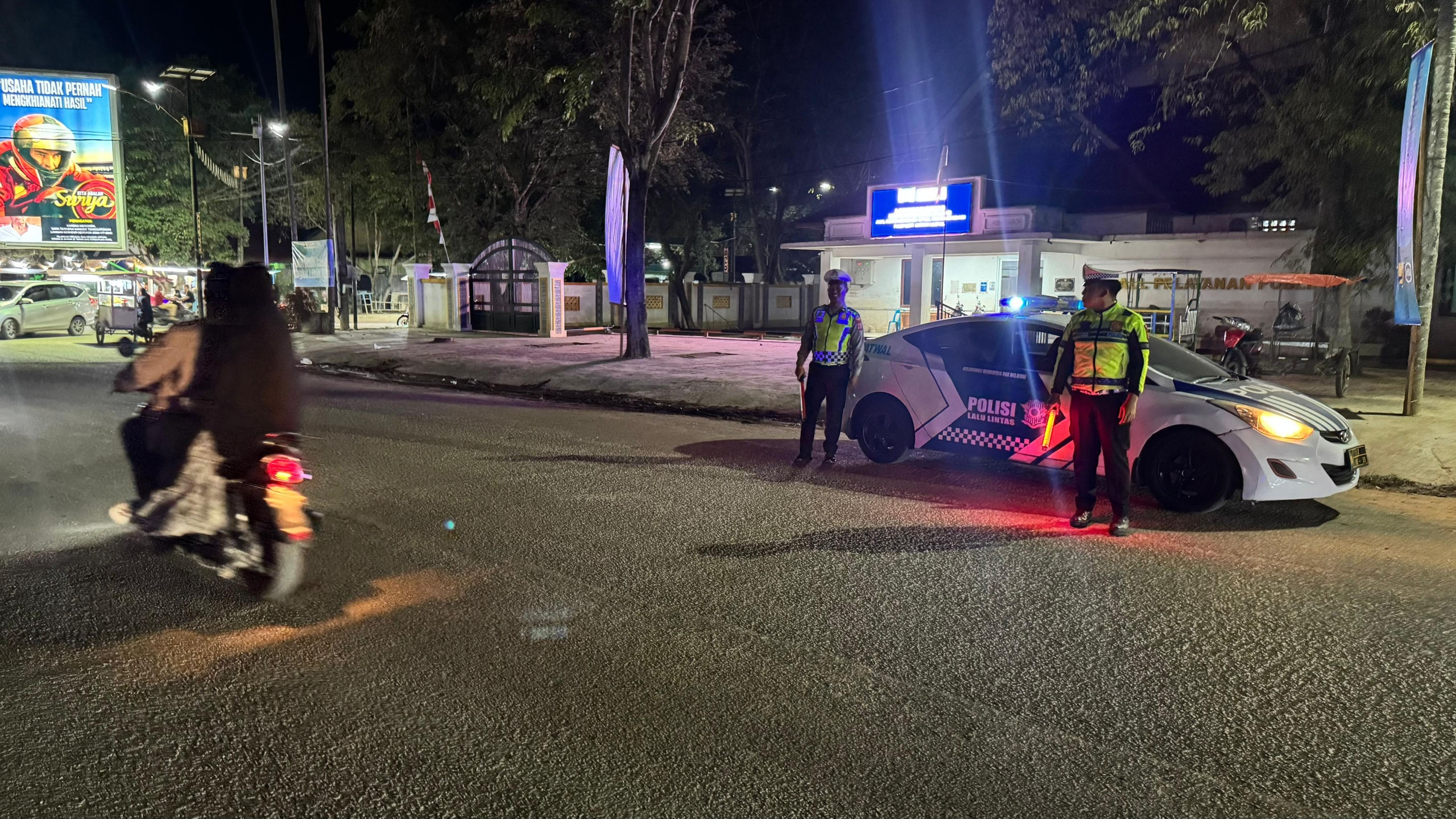 Patroli Blue Light Sat Lantas Polres Langsa Cegah Kecelakaan di Kawasan Rawan