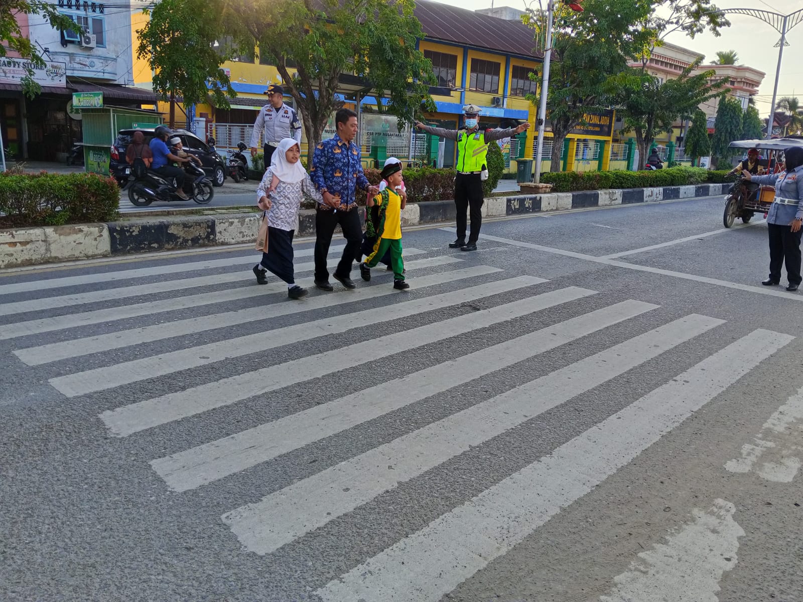 Satlantas Polres Langsa Intensifkan Strong Point Pagi di Jalur Utama Kota