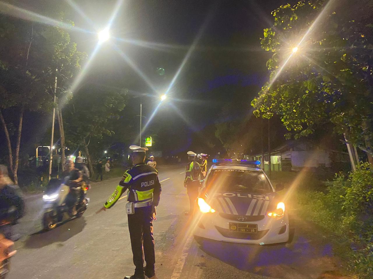 Satlantas Polres Langsa Gelar Patroli Blue Light di Jalur Rawan Laka Lantas