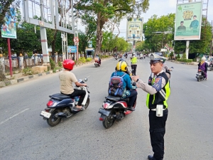 Satlantas Polres Langsa Intensifkan Strong Point Pagi di Sejumlah Titik Kota
