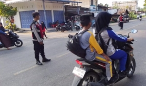 Polsek Rantau Selamat Maksimalkan Strong Point Pagi Demi Kelancaran Arus Lalu Lintas